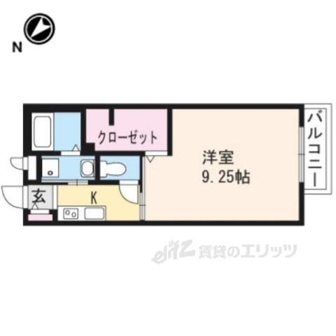 ワイジェイエム202(1K/2階)の間取り写真