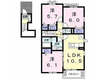 クック III(3LDK/2階)の間取り写真