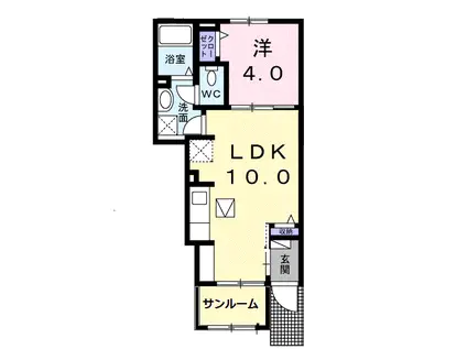 ラ メゾン デュボヌール(1LDK/1階)の間取り写真