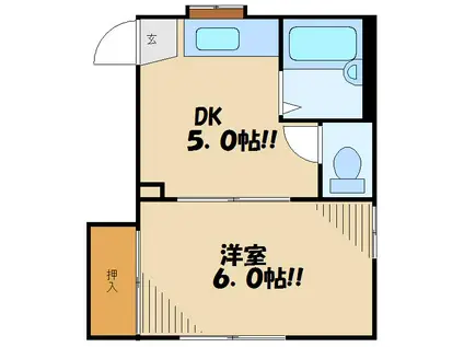 ラプラスIII(1DK/2階)の間取り写真