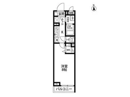 クレール ヴェールメゾンII(1K/1階)の間取り写真