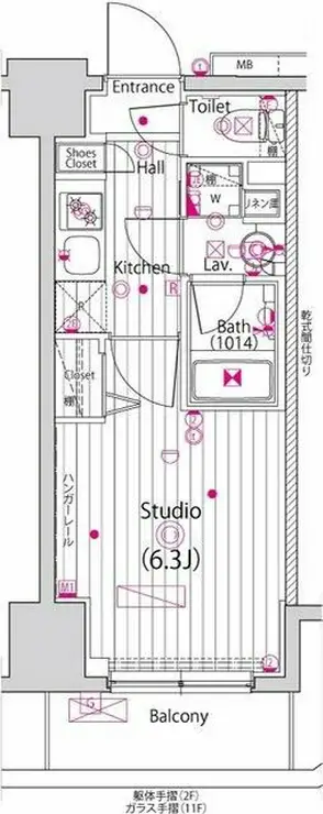 ガーラ・グランディ横濱関内 11階階 間取り