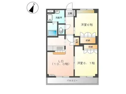 ハートピア(2LDK/2階)の間取り写真