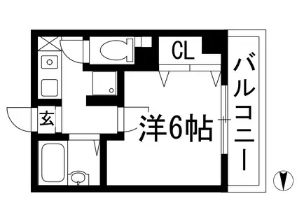 リッツメイト(1K/1階)の間取り写真