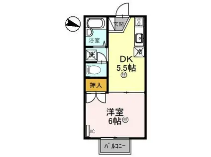 メゾン堀川 C棟(1DK/1階)の間取り写真