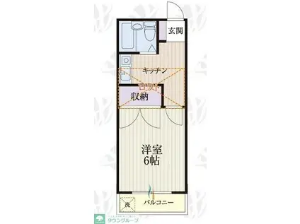 BCASA坂戸XRE-BORN(1K/1階)の間取り写真