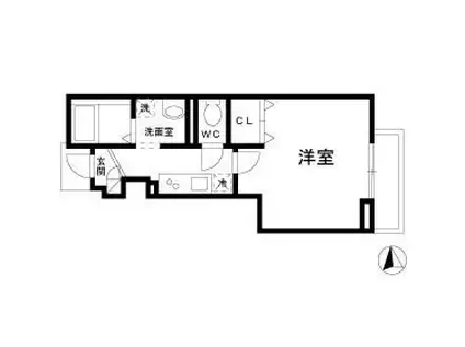 シルバー・ノース(1K/1階)の間取り写真