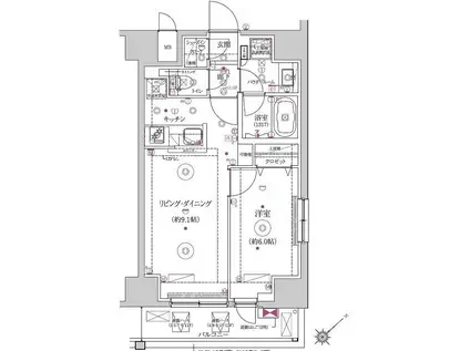 RELUXIA東向島(1LDK/2階)の間取り写真