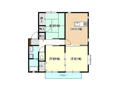 ソレジオヴィラ(3DK/1階)の間取り写真