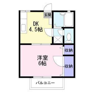 レーベンハイム(1DK/1階)の間取り写真