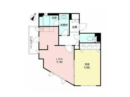 アネシス片野(1LDK/4階)の間取り写真