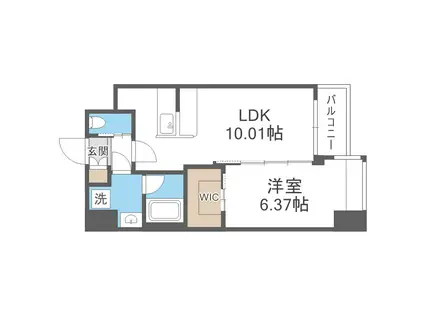 VINOプレジオ本町(1LDK/7階)の間取り写真
