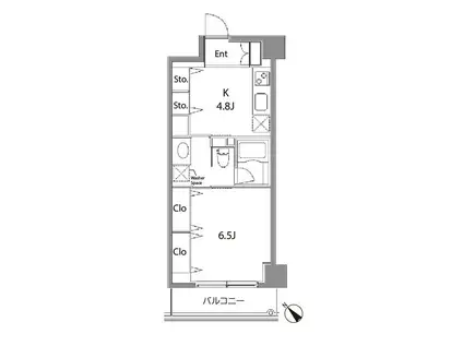 カスタリア中目黒(1K/4階)の間取り写真