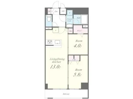 JPT RESIDENCE(2LDK/11階)の間取り写真