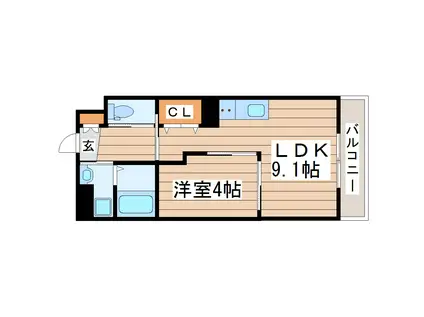 GRAND SIRIUS(1LDK/3階)の間取り写真