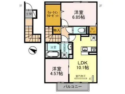 パークハイム七番館(2LDK/2階)の間取り写真