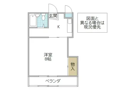 秋葉マンション(1K/3階)の間取り写真