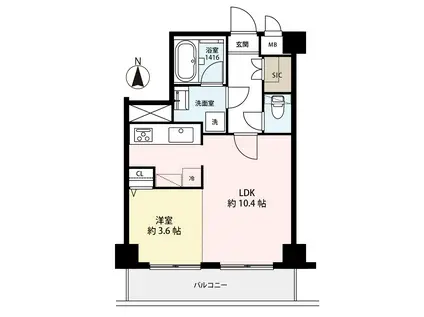 武蔵野市境南町2丁目レジデンス(ワンルーム/4階)の間取り写真