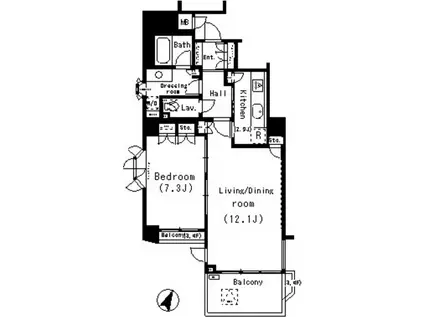 パークアクシス明治神宮前(1LDK/3階)の間取り写真