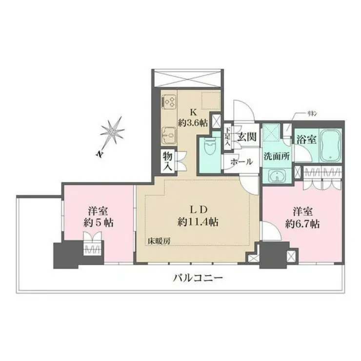 ミッドオアシスタワーズ タワー棟 19階階 間取り