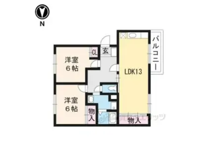 アメニティ興戸(2LDK/3階)の間取り写真