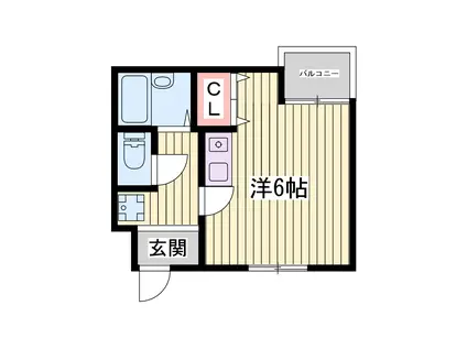 サンウィング神陽(1K/4階)の間取り写真