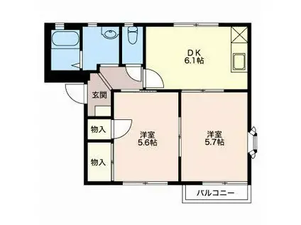 フレグランスこいずみ(2DK/2階)の間取り写真