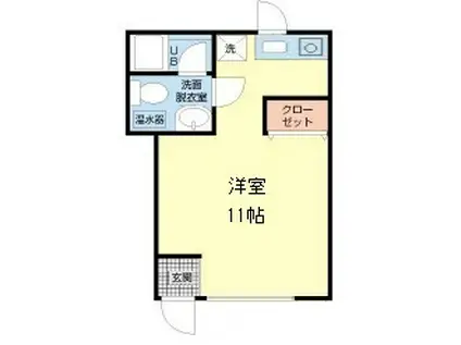 コーポラス手形(ワンルーム/1階)の間取り写真