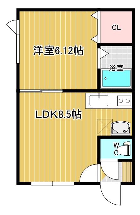 エクラタン光西(1LDK/1階)の間取り写真
