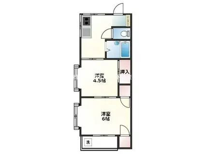 田中コーポ(2DK/2階)の間取り写真