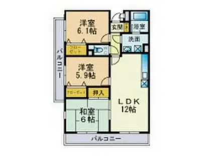 ファミール春日II(3LDK/2階)の間取り写真