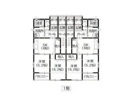 CASAS・M(2DK/1階)の間取り写真