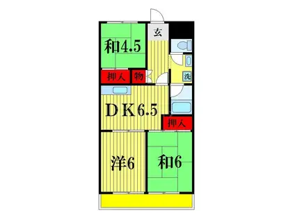 第8泉マンション(3DK/5階)の間取り写真
