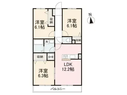 ブレイン香川町(3LDK/1階)の間取り写真