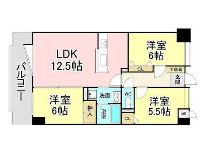 クレセール守恒(3LDK/5階)の間取り写真