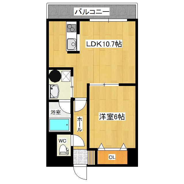ソシオ山下通(1LDK/7階)の間取り写真