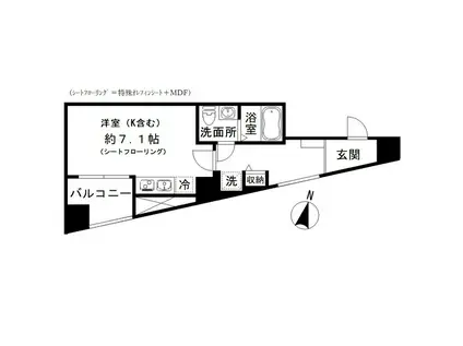 フロレゾン代々木(ワンルーム/2階)の間取り写真