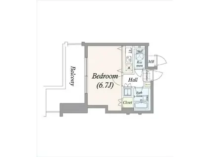 菱和パレス大崎駅前(1K/8階)の間取り写真