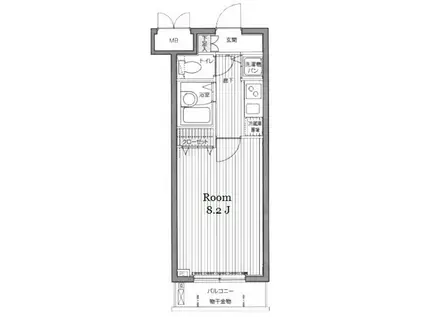 グランド・ガーラ日本橋茅場町(1K/2階)の間取り写真