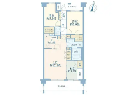 ザ・テラス下目黒(3LDK/1階)の間取り写真