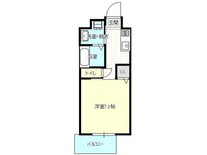 REST HIRANO(1K/8階)の間取り写真