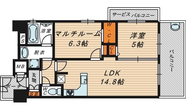 エステムコート京橋セレブⅠポーラスター(1SLDK/9階)の間取り写真
