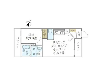 グルーブメゾン須磨東町(1DK/1階)の間取り写真