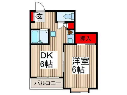 ホワイトメゾン南与野(1DK/3階)の間取り写真