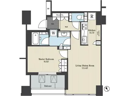 ザ・神宮前レジデンス(1LDK/8階)の間取り写真