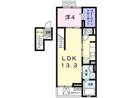 ベルマルーン(1LDK/4階)の間取り写真