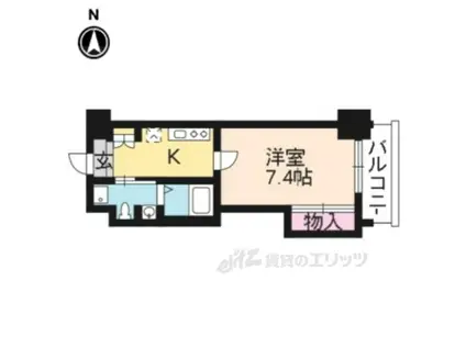 HF四条河原町レジデンス(1K/9階)の間取り写真