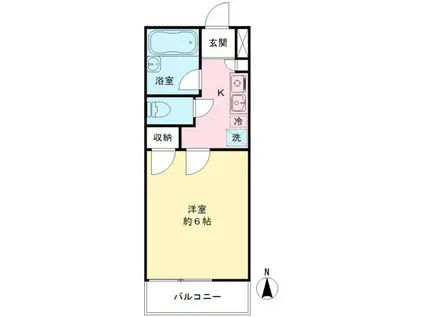 クレールハイムC(1K/3階)の間取り写真
