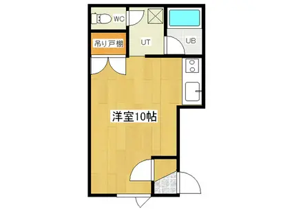 サンコートハイツB(ワンルーム/2階)の間取り写真