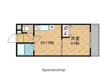 サンプラザ今里I番館(1DK/7階)の間取り写真